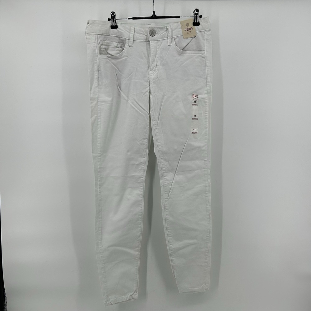 SO Womens Juniors 11 White Low Rise Stretch Jeggings Skinny Jeans  Summer NWT